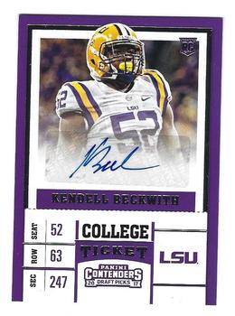 2017 Panini Contenders Draft Picks #261 Kendell Beckwith Front