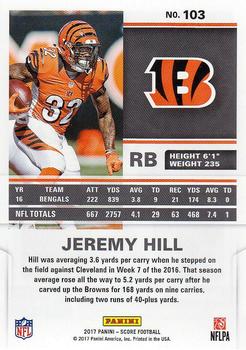 2017 Score #103 Jeremy Hill Back