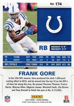 2017 Score #174 Frank Gore Back