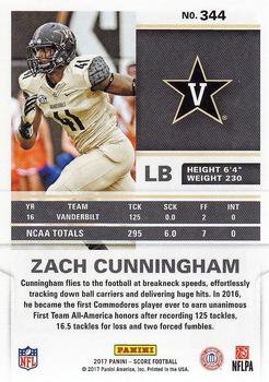 2017 Score #344 Zach Cunningham Back