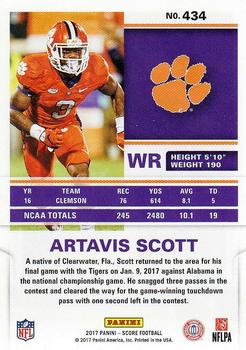 2017 Score #434 Artavis Scott Back