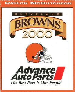 2000 Advance Auto Parts Cleveland Browns #NNO Daylon McCutcheon Back