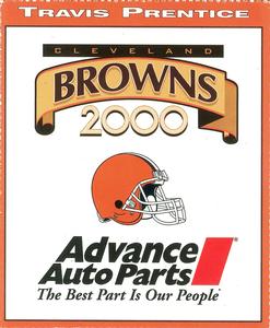 2000 Advance Auto Parts Cleveland Browns #NNO Travis Prentice Back