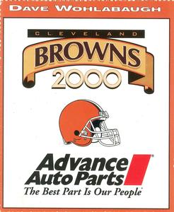 2000 Advance Auto Parts Cleveland Browns #NNO Dave Wohlabaugh Back
