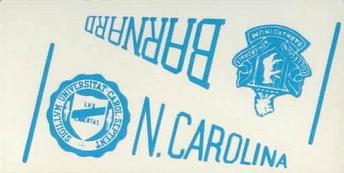 1961 Nu-Cards Football Stars - College Pennants #NNO Barnard / North Carolina Front