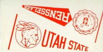 1961 Nu-Cards Football Stars - College Pennants #NNO Rensselaer / Utah State Front