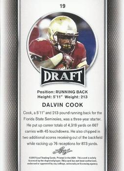 2017 Leaf Draft #19 Dalvin Cook Back