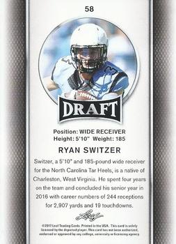 2017 Leaf Draft #58 Ryan Switzer Back