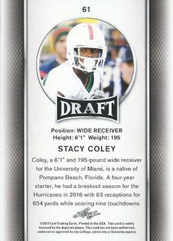 2017 Leaf Draft #61 Stacy Coley Back