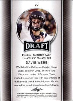 2017 Leaf Draft - Gold #22 Davis Webb Back