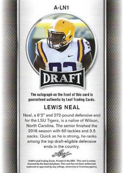 2017 Leaf Draft - Autographs #A-LN1 Lewis Neal Back