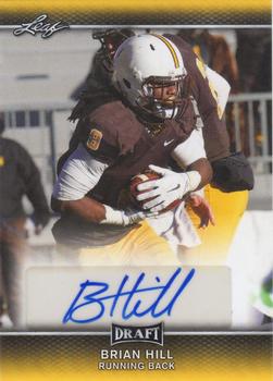2017 Leaf Draft - Autographs Gold #A-BH1 Brian Hill Front