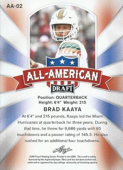 2017 Leaf Draft - All-American #AA-02 Brad Kaaya Back