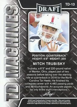 2017 Leaf Draft - TD Machines #TD-13 Mitch Trubisky Back