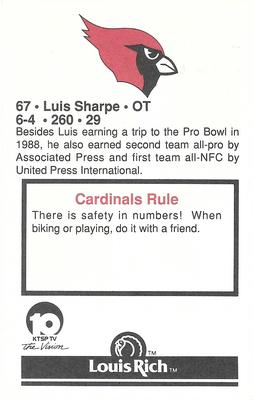 1989 Phoenix Cardinals Police #NNO Luis Sharpe Back