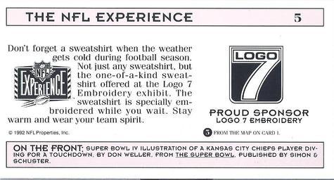 1992 NFL Experience #5 Super Bowl IV Back