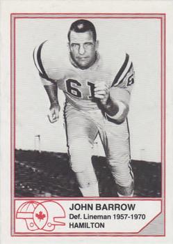 1983 JOGO CFL Hall of Fame Series B #B3 John Barrow Front