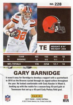 2017 Score - Black #228 Gary Barnidge Back