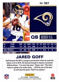 2017 Score - Gold #167 Jared Goff Back