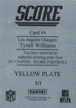 2017 Score - Printing Plates Yellow #4 Tyrell Williams Back