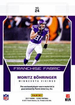 2017 Score - Franchise Fabric #24 Moritz Bohringer Back