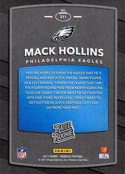2017 Donruss #311 Mack Hollins Back