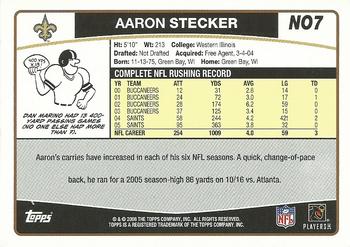 2006 Topps New Orleans Saints #NO7 Aaron Stecker Back
