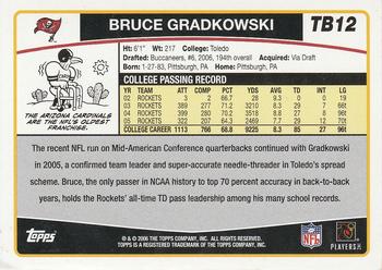 2006 Topps Tampa Bay Buccaneers #TB12 Bruce Gradkowski Back