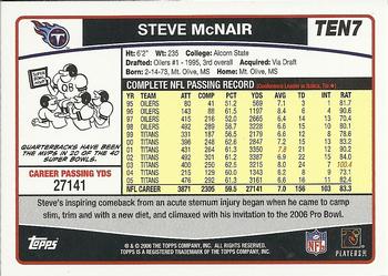 2006 Topps Tennessee Titans #TEN7 Steve McNair Back