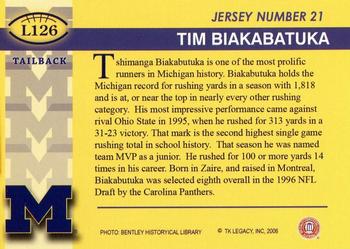 2002 TK Legacy Michigan Wolverines #L126 Tim Biakabutuka Back
