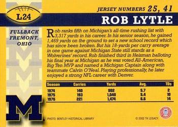 2002 TK Legacy Michigan Wolverines #L24 Rob Lytle Back