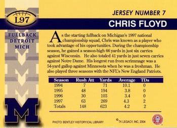 2002 TK Legacy Michigan Wolverines #L97 Chris Floyd Back