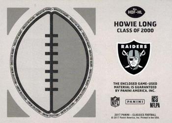 2017 Panini Classics - Canton Collections Swatches #HOF-HL Howie Long Back