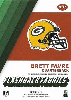 2017 Panini Classics - Flashback Fabrics #FF-BF Brett Favre Back
