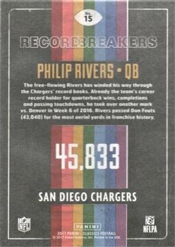 2017 Panini Classics - Record Breakers Gold #15 Philip Rivers Back