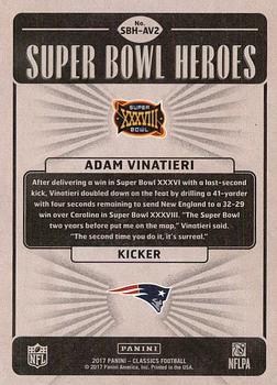 2017 Panini Classics - Super Bowl Heroes #SBH-AV2 Adam Vinatieri Back