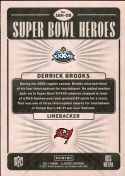 2017 Panini Classics - Super Bowl Heroes Gold #SBH-DB Derrick Brooks Back