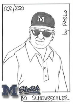 2002 TK Legacy Michigan Wolverines - Hand Drawn Sketches #NNO Bo Schembechler Front