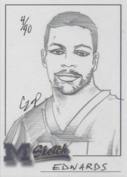 2002 TK Legacy Michigan Wolverines - Hand Drawn Sketches #NNO Braylon Edwards Front