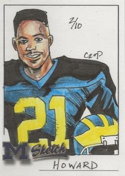 2002 TK Legacy Michigan Wolverines - Hand Drawn Sketches #NNO Desmond Howard Front