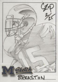 2002 TK Legacy Michigan Wolverines - Hand Drawn Sketches #NNO Steve Breaston Front