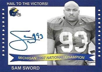 2002 TK Legacy Michigan Wolverines - National Champions Autographs #1997G Sam Sword Front