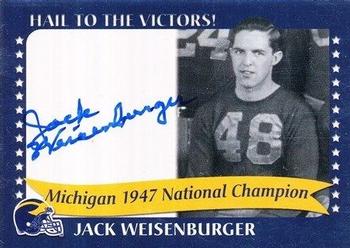 2002 TK Legacy Michigan Wolverines - National Champions Autographs #1947D Jack Weisenburger Front