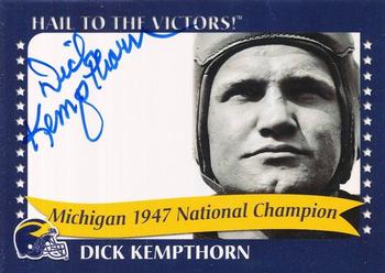 2002 TK Legacy Michigan Wolverines - National Champions Autographs #1947E Dick Kempthorn Front