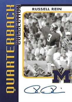 2002 TK Legacy Michigan Wolverines - Quarterback Club Autographs #QB26 Russell Rein Front