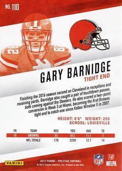 2017 Panini Prestige - Xtra Points Red #110 Gary Barnidge Back