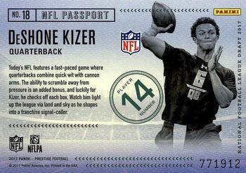 2017 Panini Prestige - NFL Passport #18 DeShone Kizer Back