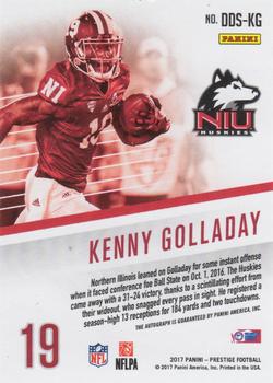 2017 Panini Prestige - Draft Day Signatures Red #DDS-KG Kenny Golladay Back