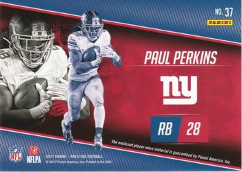 2017 Panini Prestige - Rising Stars #37 Paul Perkins Back