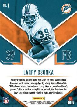 2017 Panini Prestige - Stars of the NFL #1 Larry Csonka Back